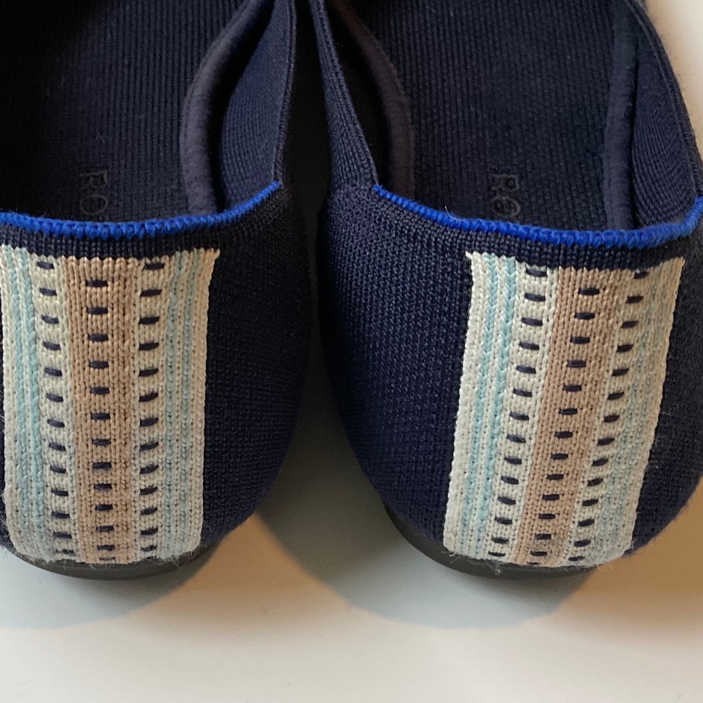 ROTHY’S Square Toe Navy Blue Flats Size 9.5 - Picture 4 of 8